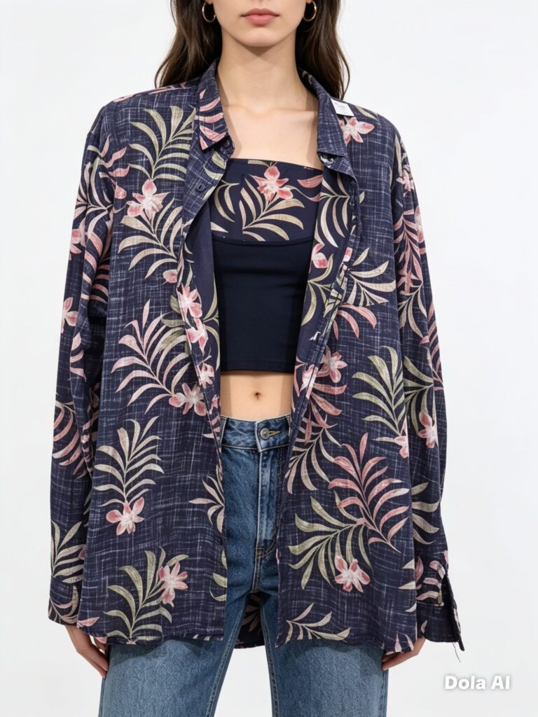 Camisa floral unissex