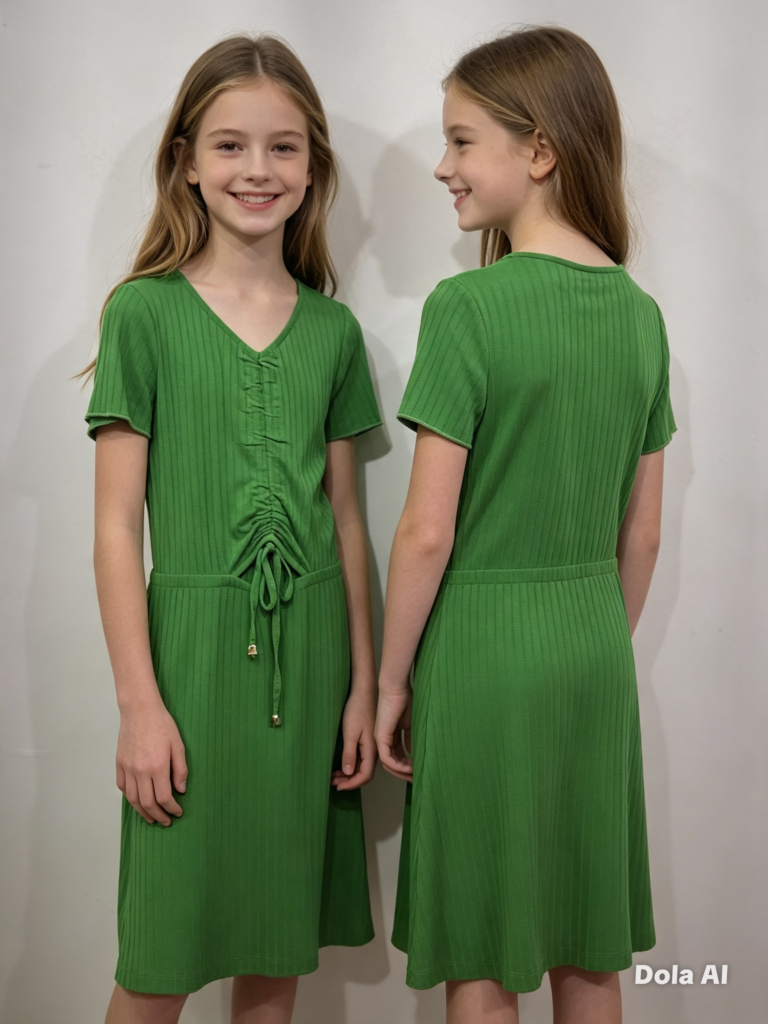 Vestido Angerô mod verão canelado com detalhes