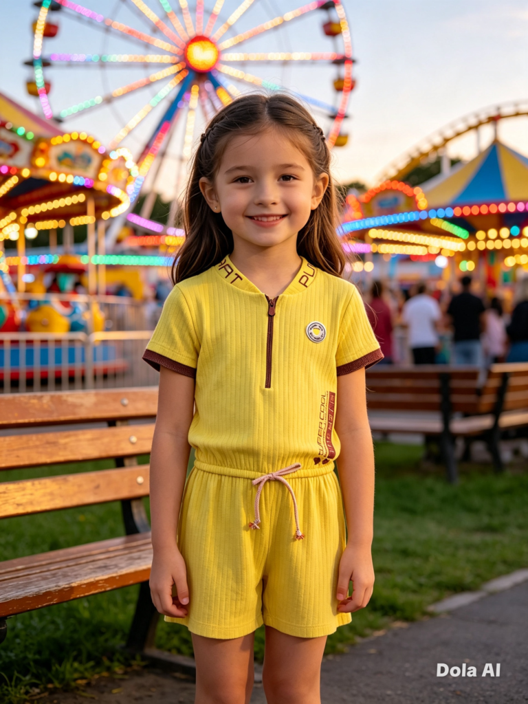 Macacão Angerô infantil gorgurão amarelo