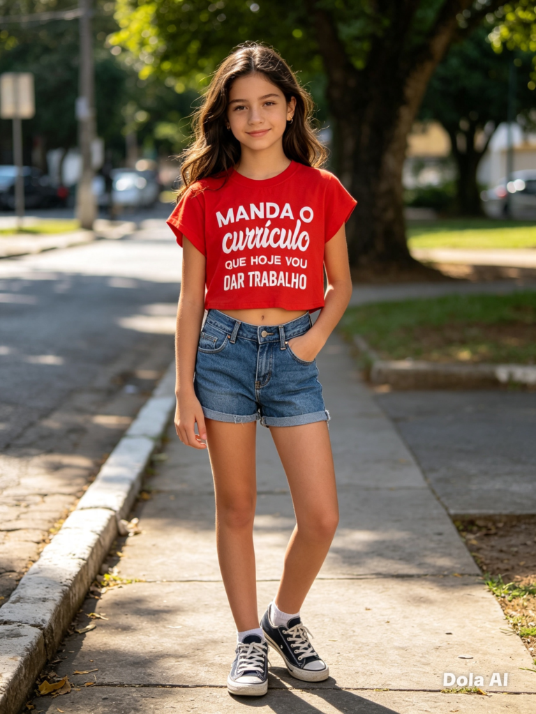 Blusa feminina tipo cropped vermelha