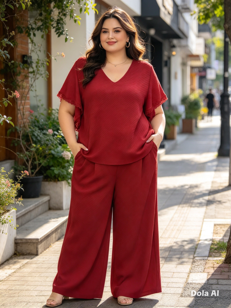 Conjunto plus size vermelho
