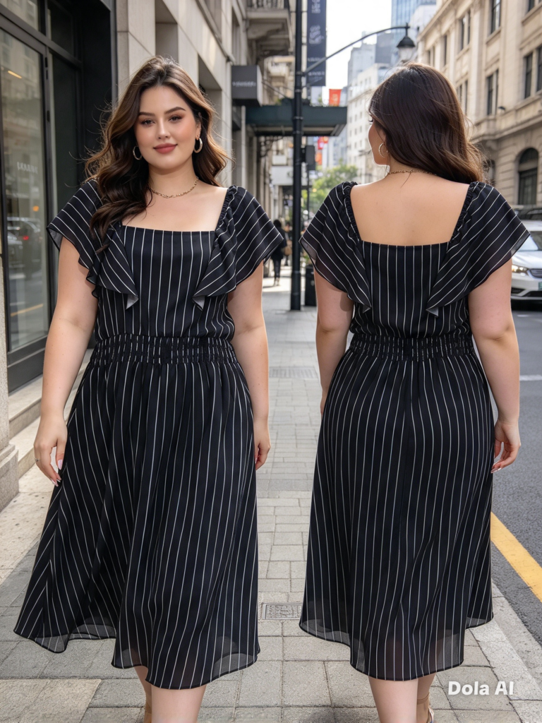 Vestido verão listras tecido