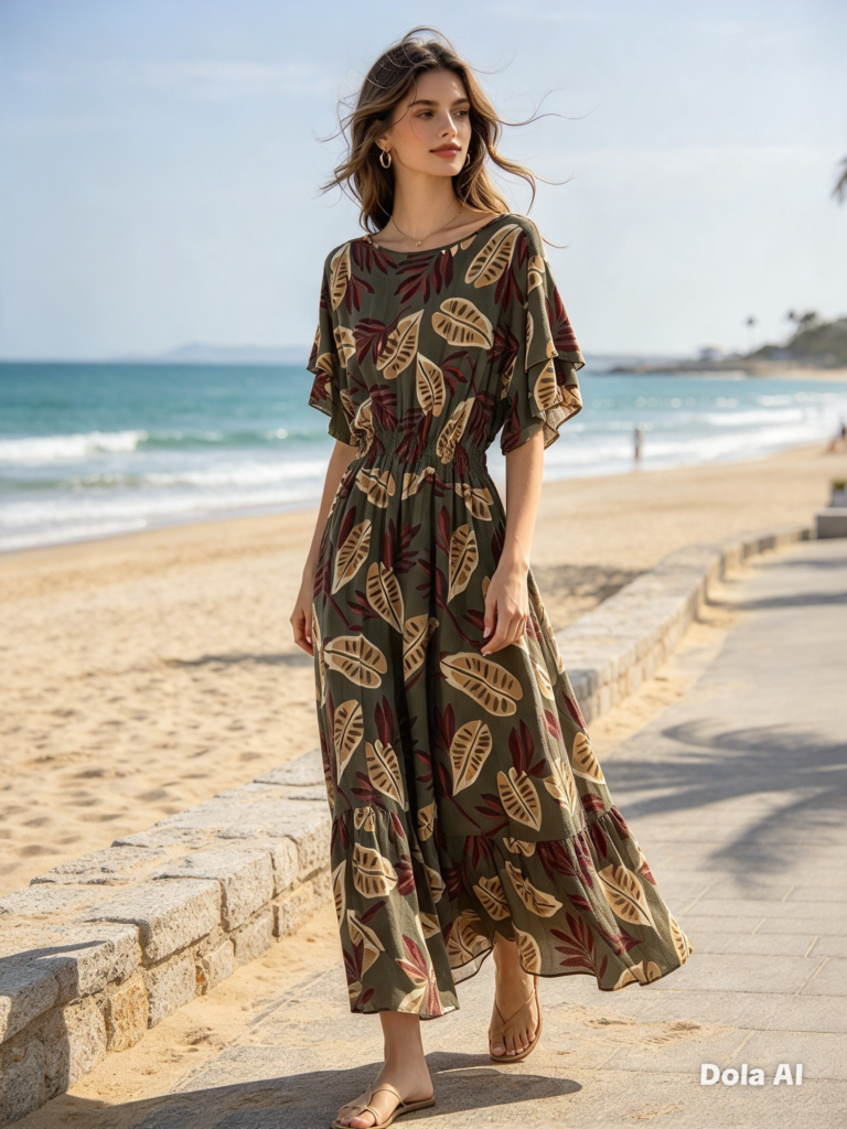 Vestido longo estampado