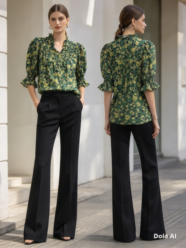 Blusa estampada seda grife Julia Golldenzonn